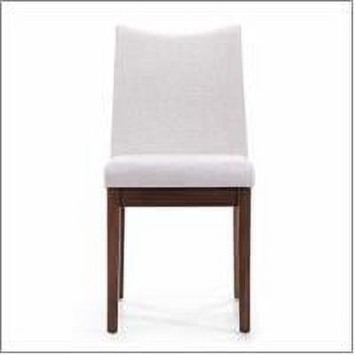 Noble House Roosevelt Light Beige Fabric and Walnut Wood Dining Set