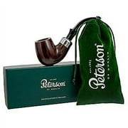 Peterson System Standard Heritage 307 P-Lip - Mediterranean Briar Hand Crafted Irish Collectible Wood Pipes, Large Bent Billiard Pipe, Signature Peterson Pipe Plip Style, Polished Smooth Finish