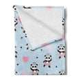 thumbnail image 2 of Ballerina Soft Flannel Fleece Throw Blanket, Panda Ballerina in Dress and a Crown on Head, Cozy Plush for Indoor and Outdoor Use, 70" x 90", Baby Blue Charcoal Grey, by Ambesonne, 2 of 5