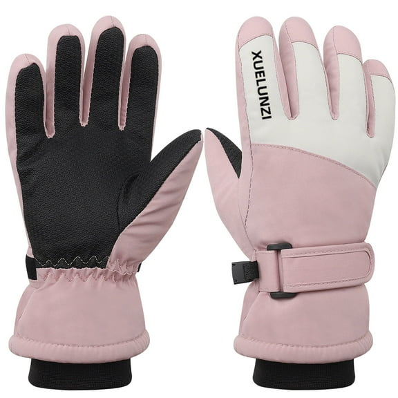 AOWOO Kids Winter Gloves, Kids Cold Weather Insulated Outdoor Snow Ski Gloves for Snowboarding, Sledding, Waterproof Winter Warm Gloves for Boys Girls 7-10 Years Old