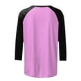 thumbnail image 6 of zaveiop Women's Color Block 3/4 Raglan Sleeves T-Shirt Loose Crew Neck Casual Tops Trendy Basic Pullover Casual Outfits 2025 (Light Purple, S), 6 of 6