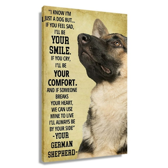 German Shepherd Dog Wall Art Wall Decor Living Room Print Decorative Paintings For Bathroom Modern Artwork for Office Framed 20x30 in