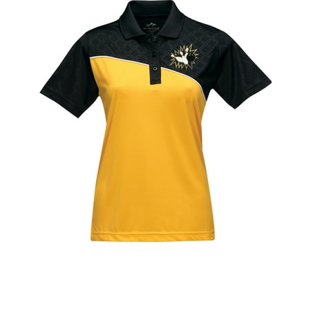 Buy Cool Shirts Womens Crashing Bowling Pins Patch Polo Shirt