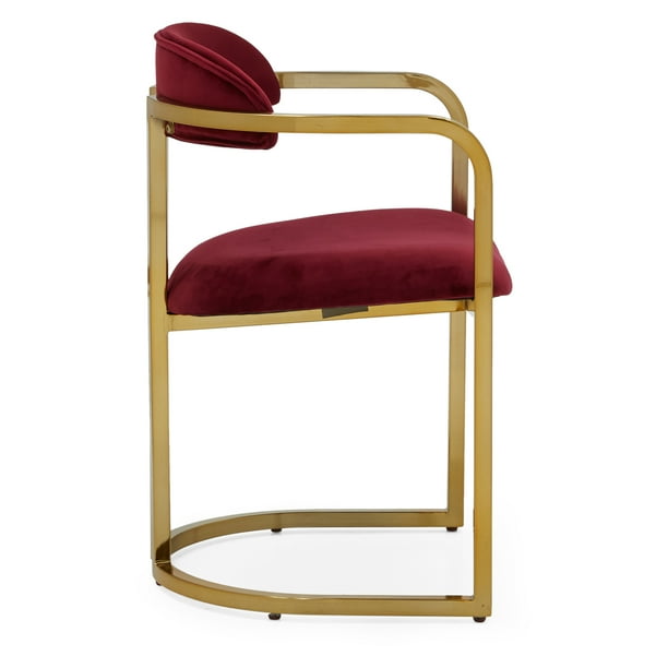 MoDRN Glam Marni Metal Base Dining Chair, Multiple Colors