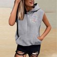 thumbnail image 3 of Sombrero Superior para las Mujeres Manga Corta Delantera Y Trasera Impresa Cuerda de Bolsillo con Capucha Sudadera Superior, Desgaste Casual Toda la Temporada, 3 of 8