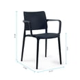 thumbnail image 5 of WRGHOME Garden Modern Outdoor/Indoor Plastic Resin Stacking Patio Dining Chairs (Set of 2) - BLACK, 5 of 6
