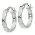 thumbnail image 2 of 14K White Gold 30mm x 3mm Textured Edge Hoop Earrings, 2 of 3