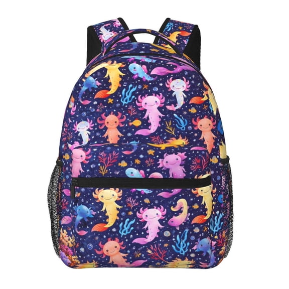 Cute Axolotl Backpack Lightweight Rucksack Travel Bag for Men and Women