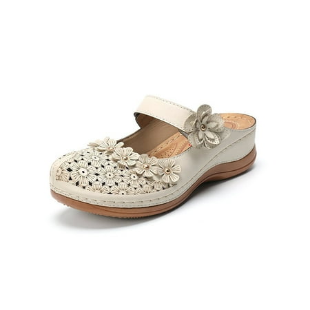 

Avamo Ladies Womens Slip On Mules Wedge Summer Sandals Shoes Size