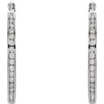 thumbnail image 2 of Channel Set Diamond Hoop Earrings in 14k White Gold, 2 of 5