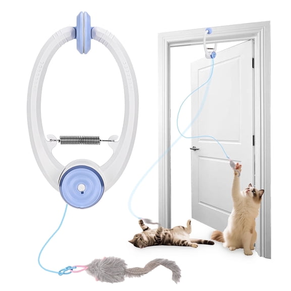 Dlopede Interactive Cat Toy for Indoor Cats Automatic Self Play Toy for Kittens USB Rechargeable Door Frame Hanging Cat Toy