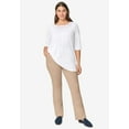 thumbnail image 4 of ellos Women's Plus Size Classic Stretch Chino - 22, New Khaki, 4 of 6