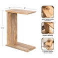 thumbnail image 5 of Kate and Laurel Thaxter Modern Mango Wood C-Table, 20 x 10 x 28, Natural Wood, Transitional Wooden C-Shaped Table for Use as Bedroom Nightstand or Living Room Decor, 5 of 9