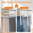 thumbnail image 2 of Perchas Ganchos para Pantalones Ropa de 9 Niveles, 2 Piezas Perchas Plegables Antideslizantes, Organizadores De Almacenamiento para Colgar Pantalones, Bufanda, Corbata, Ropa, Jeans, 2 of 4