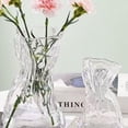 thumbnail image 5 of Money Bag Glass Vase, Folded Texture Creative Flower Vase for Home Decor, 5.9" High Transparency Crystal for Bouquets, 5 of 6