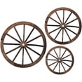 thumbnail image 2 of 3 ruedas de carreta de madera para decoración de pared con gancho triangular rústico de granja, rueda de carreta, arte de pared, decoración vintage para colgar, decoración de rueda de carreta occident, 2 of 10
