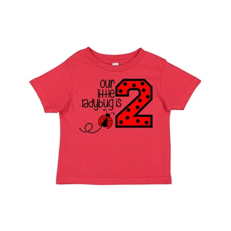 

Inktastic Our Little Ladybug is 2 Gift Toddler Boy or Toddler Girl T-Shirt