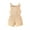 Khaki, variant on Fesfesfes Girls' New Summer Bow-strap Rompers Solid Color Elastic Waist ‌Rompers Comfortable Button-Up Knitted Rompers ,Size 6 Months-3 Years