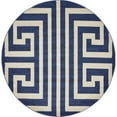 thumbnail image 1 of Unique Loom Tapis Design Athens Rond 6' x 6' Bleu Marine/beige, 1 of 2