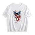 thumbnail image 4 of Shirts for Women Plus Size Independence Day Printed Short Sleeved Round Neck Casual T-shirt White XXL, 4 of 5