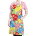 thumbnail image 5 of Pioneer Flower Floral Print Pattern Apron for Women and Men, Cotton Linen Waterproof with Pockets, Adjustable, 33x27 Inch for Kitchen, Gardening, BBQ, Salon, 5 of 6
