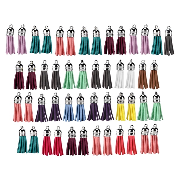 Borlas, 50 piezas de borlas colgantes para llaveros, manualidades, borlas, valor inmejorable
