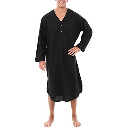

Mens Long Sleeve V Neck Loose Loungewear Comfy Pajama Tops