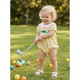 thumbnail image 4 of BemeyourBBs Newborn Baby Girls Golf Outfit Striped Bubble Rompers Cute Golf Embroidered Striped Doll Collar Short Sleeve Infant Bodysuits Playsuit Jumpsuits Summer Clothes, 4 of 9