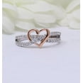thumbnail image 2 of HeartsAndYou 1.2ct Round Cut Moissanite Engagement Ring for Women Open Heart Infinity 18k Dual Gold Over Silver, 2 of 7