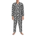 thumbnail image 3 of Hirioo Tulips Flowers for Men's Pajama Sets 2 Piece Pjs Men's Long-Sleeved Pajama Set Button Down Sleepwear,S-XXL-Large, 3 of 7