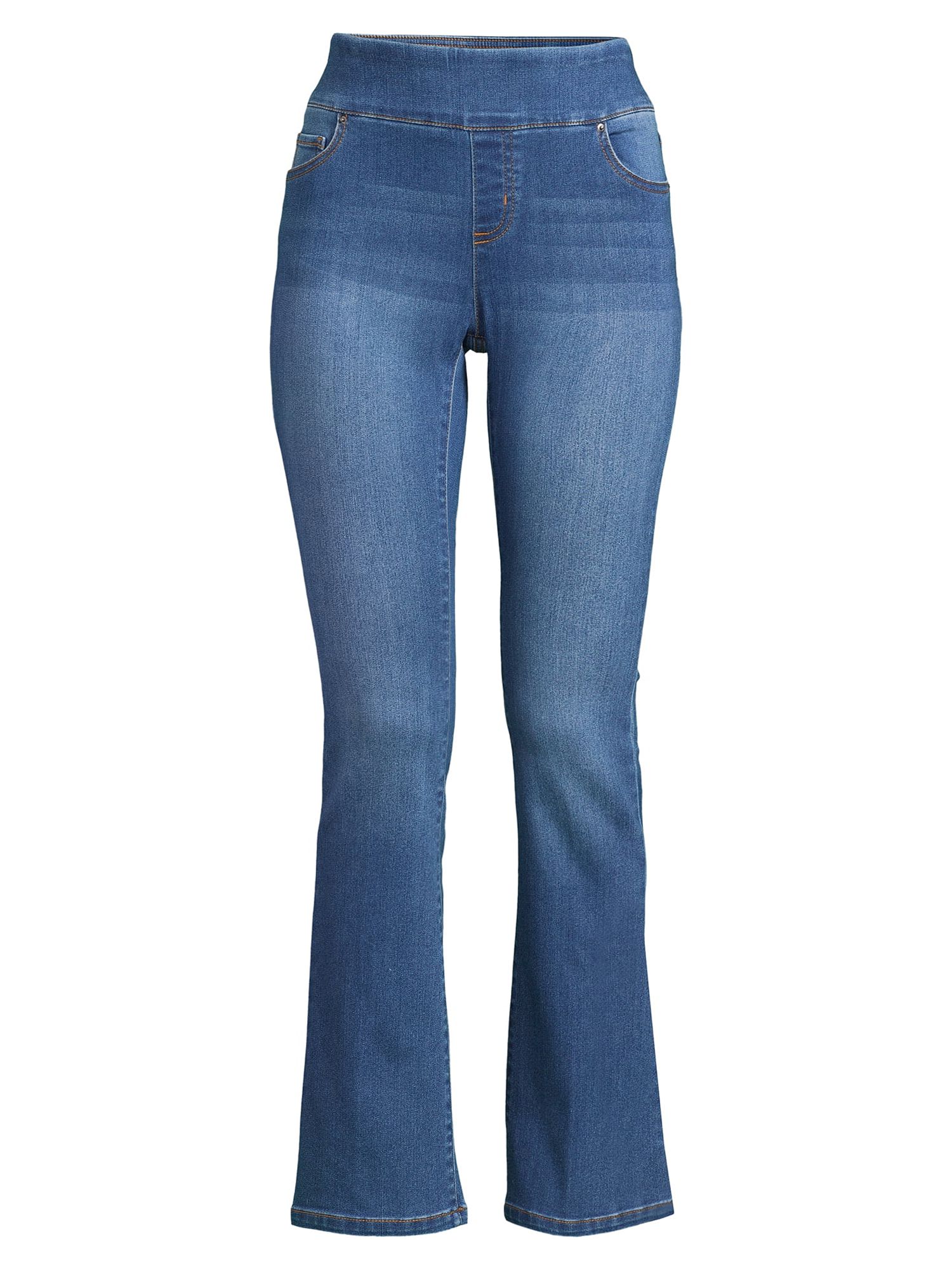 The Pioneer Woman Pull On Embroidered Bootcut Jeans, 32” Inseam, Sizes XS-3X, Women's and Women's Plus