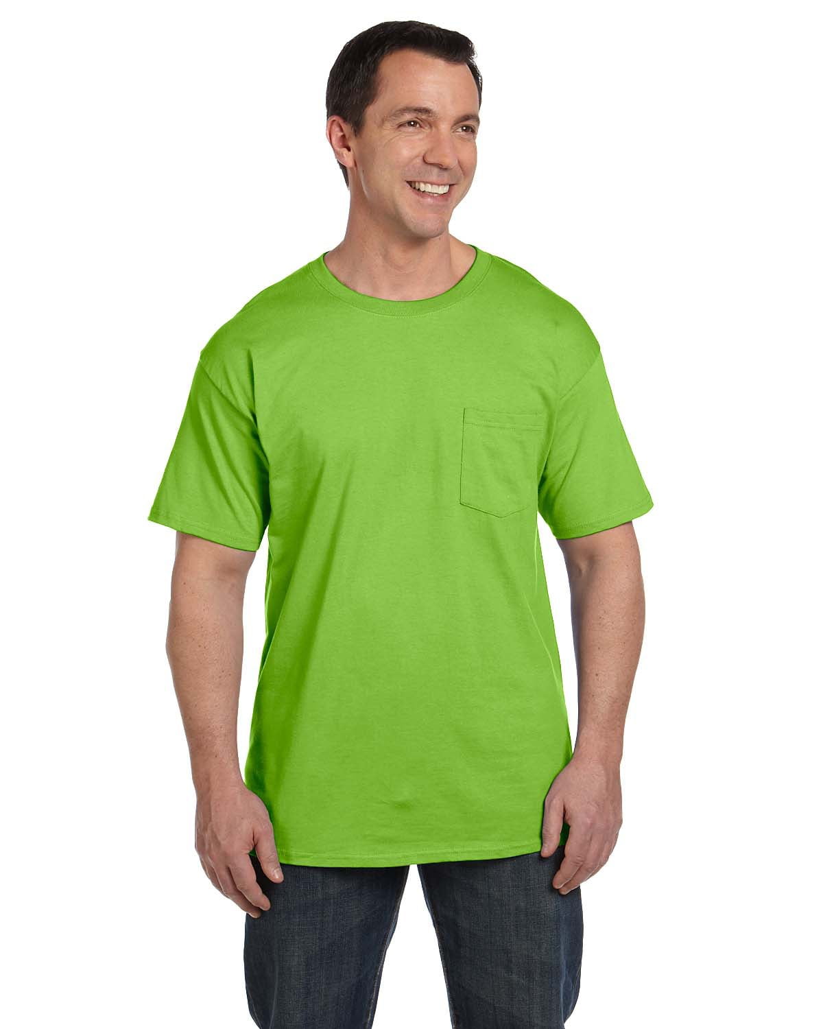Hanes 6.1 oz 2XL Beefy-T with Pocket Lime 5190P
