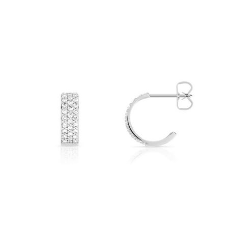 Trillion Designs 10K White Gold 0.23 CT Round Cut Diamond Screw Back Stud Earring HI I2