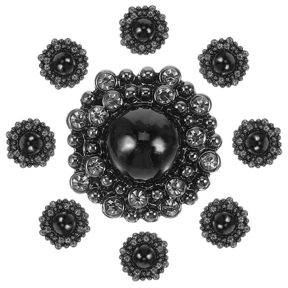 OATIPHO Elegant Buttons for Suit Jacket Black Alloy 10pcs