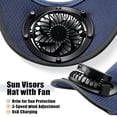 thumbnail image 3 of Mens Baseball Cap with Solar Fan, Summer UV Protection Wide Brim Sun Hat Mesh Beach Hats, Solar Powered/USB Charging, Dark Gray, 3 of 6