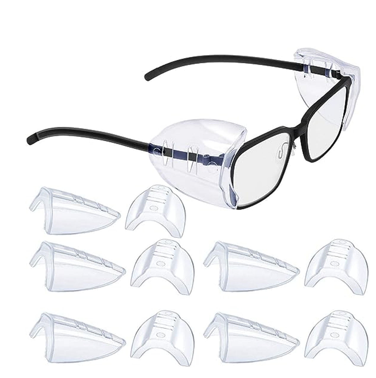 EEEkit Universal Protective Eyewear 1pair Slip On Clear Safety Glasses Side Shields for Small Medium Large Eyeglasses Walmart