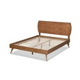 thumbnail image 3 of Aimi Mid-Century Modern Walnut Brown Finished Wood Full Size Platform Bed, 3 of 5