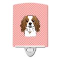 thumbnail image 1 of Carolines Treasures BB1224CNL Checkerboard Pink Cavalier Spaniel Ceramic Night Light, 1 of 1