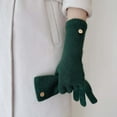 thumbnail image 2 of Wool Gloves, Winter Long Gloves for Women, Touchscreen Wool Knit Glove for Cold Weather,Green, 2 of 4