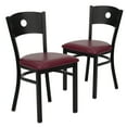 thumbnail image 2 of BizChair 2 Pk. Black Circle Back Metal Restaurant Chair - Burgundy Vinyl Seat, 2 of 8