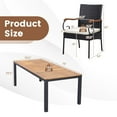 thumbnail image 3 of Costway 9 PCS Patio Rattan Dining Set with Acacia Wood Table, Cushions, 1.9" Umbrella Hole, 3 of 11