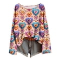 thumbnail image 5 of qucoqpe Valentine's Day Sweatshirts for Women Fashion Casual Heart Printed Round Neck Long Sleeve Loose Pullover Tops, 5 of 5