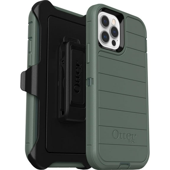 OtterBox Holster Back Cover Cell Phone Case for Apple iPhone 12 with Belt Clip, Green