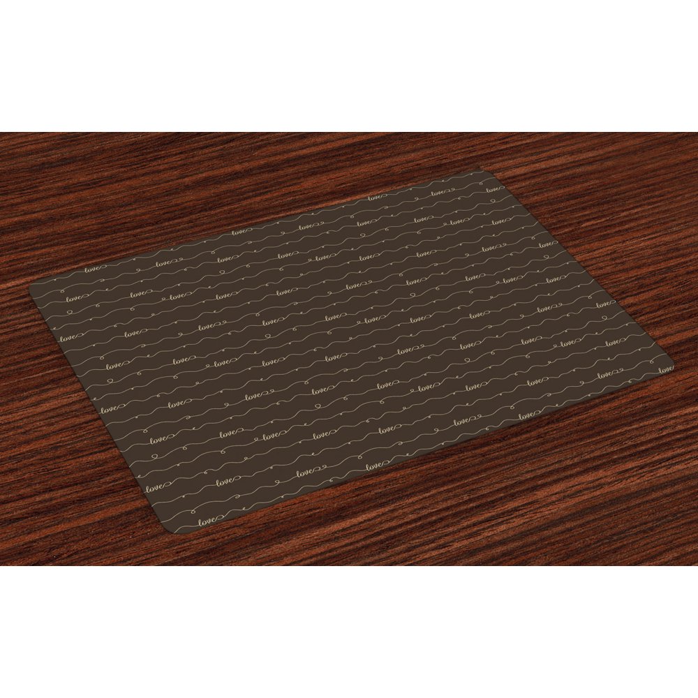 Brown Placemats Set of 4 Dark Brown Backdrop Image with Motivational