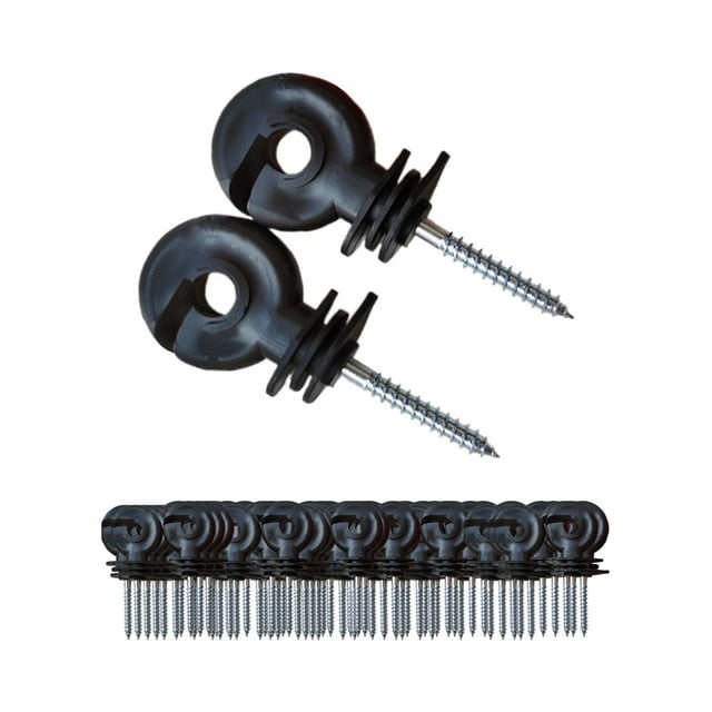 KLKCMS 100Pcs Electric Fence Insulators Fence Circle Post Wood Post Insulator Versatile Black