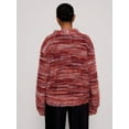 thumbnail image 6 of Women'S Oversized Striped Cardigan Sweaters Button Down Long Sleeve Drop Shoulder Knit Outerwear Coat Wine Red S, 6 of 7