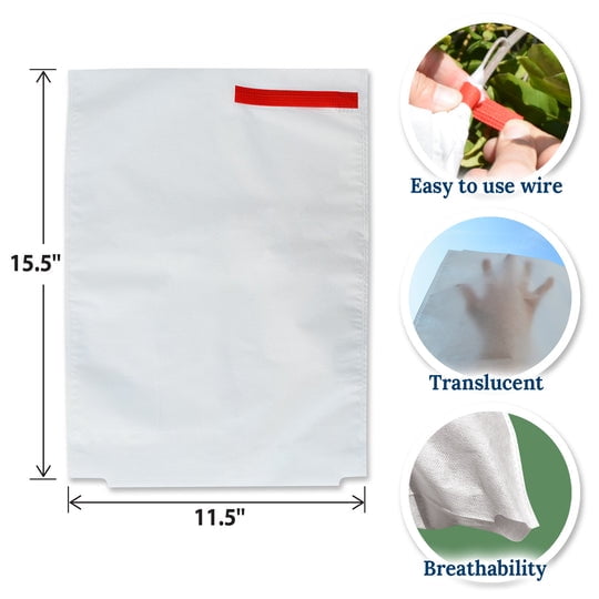 SUNRISEUMBRELLA 50pcs Garden Plant Fruit Protect Drawstring non-wove Bag Anti Insect Bird Netti