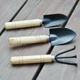 thumbnail image 2 of Ludlz 3pcs Durable Spade Shovel Rake for Plant Potted Flowers Seedlings Loose Soil Erramientas Bonsai Wooden Handle Perfect Size for Little Hands Light Use Indoor Outdoor Gardening Care Gifts, 2 of 7