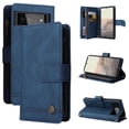 thumbnail image 1 of Case for Google Pixel 6 Pro 5G Cover Zipper Pocket Wallet Case Magnetic Protective - Blue, 1 of 5