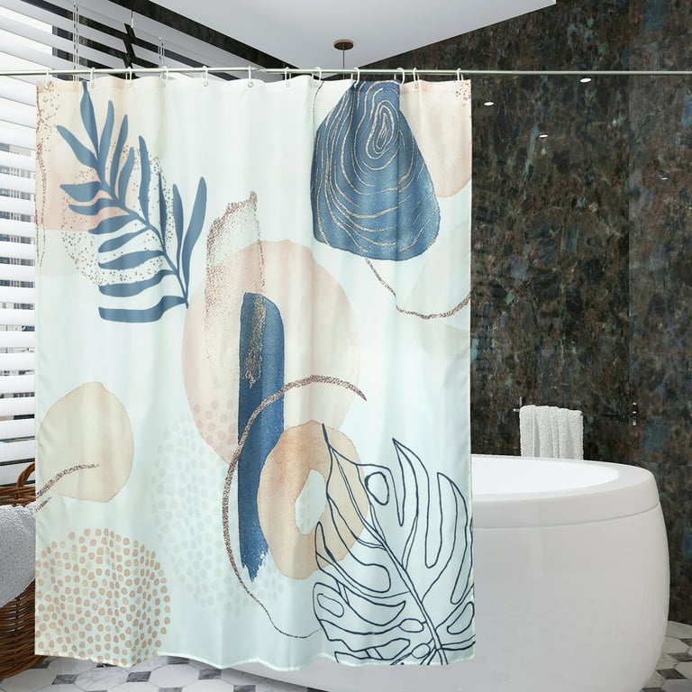 Toorise Boho Shower Curtain Waterproof Bathroom Curtain with 12
